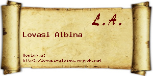 Lovasi Albina névjegykártya